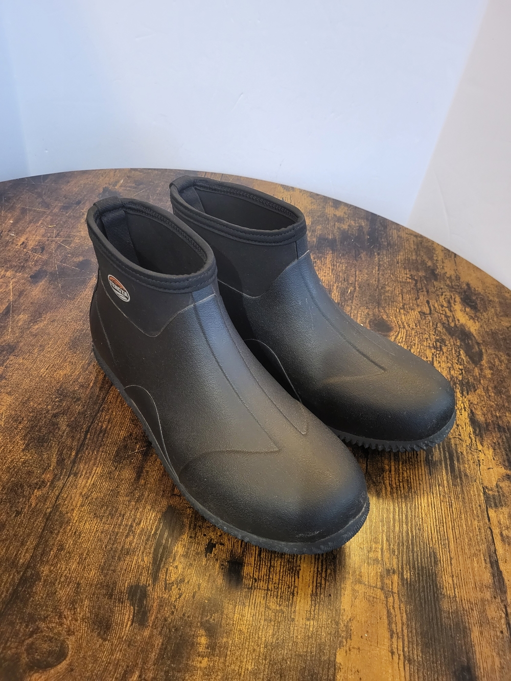 TENGTA Men’s Black Neoprene Waterproof  Pull On Rubber Boots Size 11 Garden Rain
